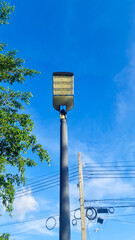 solar light pole in the garden
