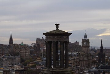 Calton Hill View from Edinburgh City, Scotland in Autumn