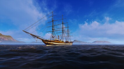 Sailing boat on the island © MICHAEL KUK