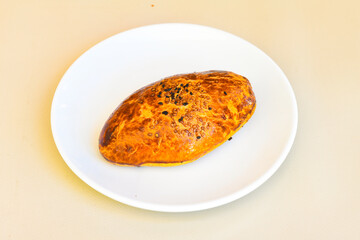 Turkish pastry product , tasty pogaca. Turkish Pastries; pogaca, borek, acma, ay coregi at patisserie showcase.