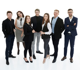 Fototapeta premium in full growth. group of diverse young people standing together.