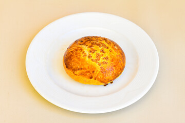 Turkish pastry product , tasty pogaca. Turkish Pastries; pogaca, borek, acma, ay coregi at patisserie showcase.