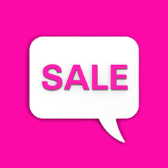 Notification of the promotion. Collection sale. Seasonal sale. Profit. Inscription sale. Square image. 3D image. 3D rendering.
