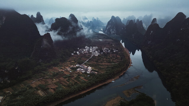 Beautiful China Landscape, Guilin, karst mountains and rivers