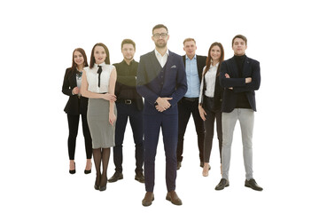 Obraz premium in full growth. group of diverse young people standing together.