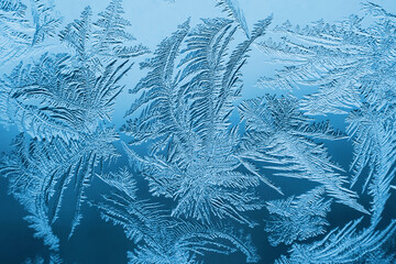 Abstract frosty pattern on glass, background texture