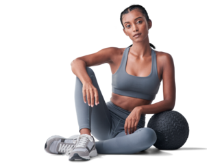 PNG Studio shot of a fit young woman working out