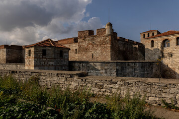 Baba Vida fortress in Vidin, Bulgaria on the shore of Danube river - impressive and well preserved cultural monument 
