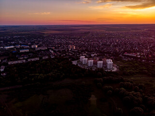 bird's eye view of the sunset