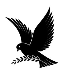 Obraz premium black dove icon - illustration