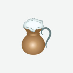 Turkish Ayran icon, Fast Food, Flat Style - Vector