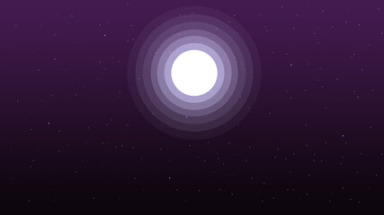 Moon at night colorful minimal background with stars and cartoon design