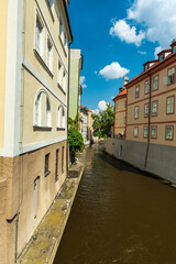 Fototapeta na wymiar Certovka near Karluv most in Praha city in Czech republic