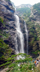The famous Sandiquan Waterfall in Lushan Mountain, Jiujiang City, Jiangxi Province, China, has the reputation of 