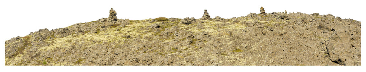 Isolated PNG cutout of Icelandic rocks on a transparent background