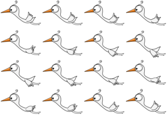 Egret, Heron Flying bird animation sheet for video games.