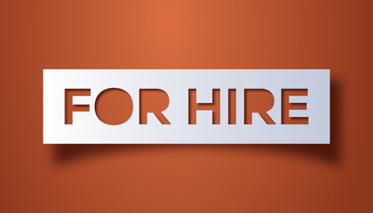 For hire 3d rubber stamp emblem on dark background business recruitment job hiring banner concept