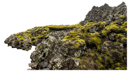 Isolated PNG cutout of Icelandic rocks on a transparent background
