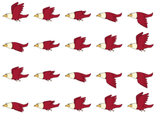 Eagle flying animation sprite-sheet 2D
