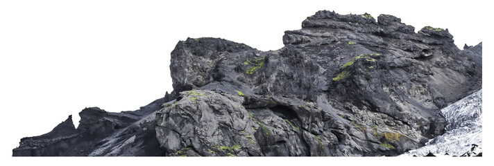 Isolated PNG cutout of Icelandic rocks on a transparent background
