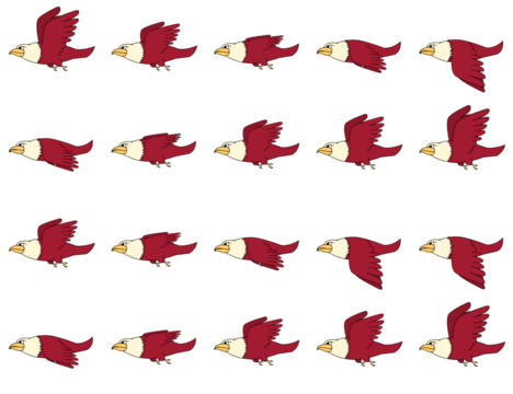 Eagle flying animation sprite-sheet 2D
