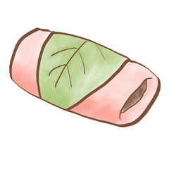 関東の桜餅「長命寺」のイラスト素材