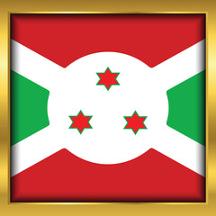 Flag of Burundi,Burundi flag Golden waving isolated vector illustration eps10.