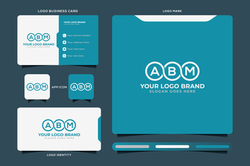 ABM initial monogram logo vector, ABM circle shape logo template corporate identity business card
