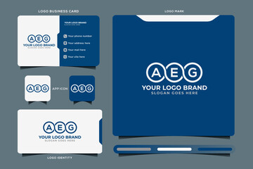 AEG initial monogram logo vector, AEG circle shape logo template corporate identity business card
