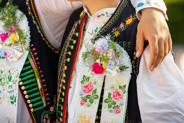 Fototapeta na wymiar Detail of folk costume, Rakvice, Southern Moravia, Czech Republic