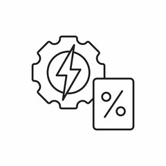 Low energy cost. linear icon isolated on white background.