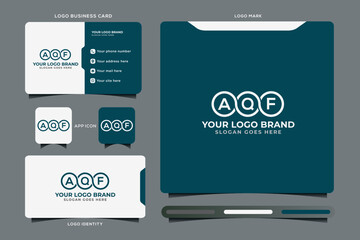 Obraz premium AQF initial monogram logo vector, AQF circle shape logo template corporate identity business card 