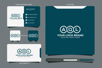 AQL initial monogram logo vector, AQL circle shape logo template corporate identity business card
