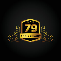 Happy 79th Year anniversary celebration vector template