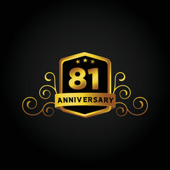 Happy 81th Year anniversary celebration vector template