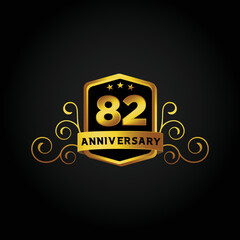 Happy 82nd Year anniversary celebration vector template