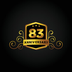 Happy 83rd Year anniversary celebration vector template