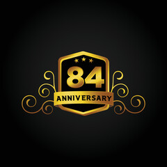 Happy 84th Year anniversary celebration vector template