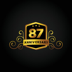 Happy 87th Year anniversary celebration vector template