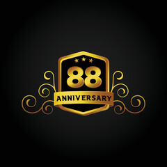 Happy 88th Year anniversary celebration vector template