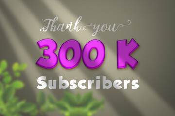 300 K  subscribers celebration greeting banner with Liquid Design