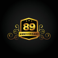 Happy 89th Year anniversary celebration vector template