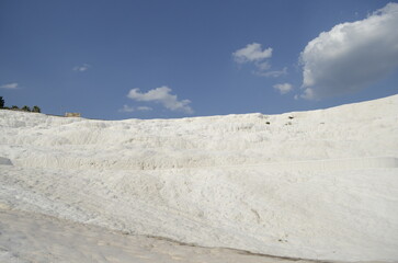 White rocks landscape. Pamukkale cotton castle.