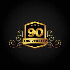 Happy 90th Year anniversary celebration vector template