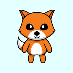 Vector illustration of cute and chubby fox