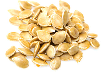 pumpkin seeds on a white background