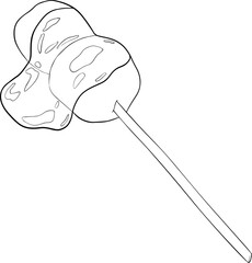 An isolated illustration of Asian food. Line art of goodies. Delicious Doodles.