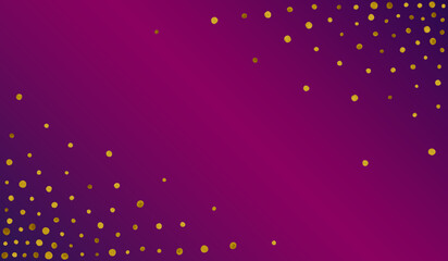 Golden Confetti Modern Vector Purple Background.