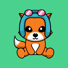 Vector illustration of cute and chubby fox
