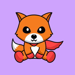 Vector illustration of cute and chubby fox